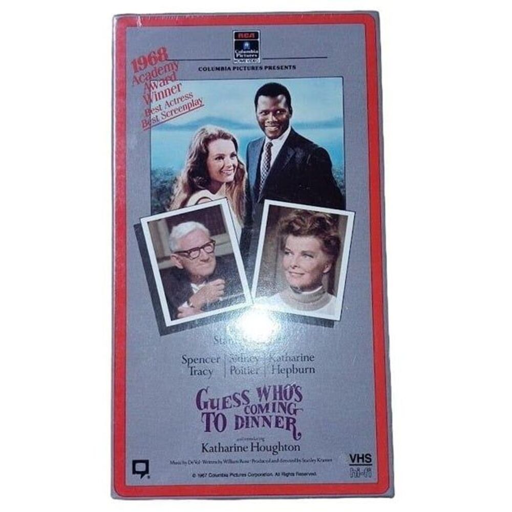 NEW Guess Who's Coming to Dinner VHS 1967 Movie Watermark Sidney Poitier